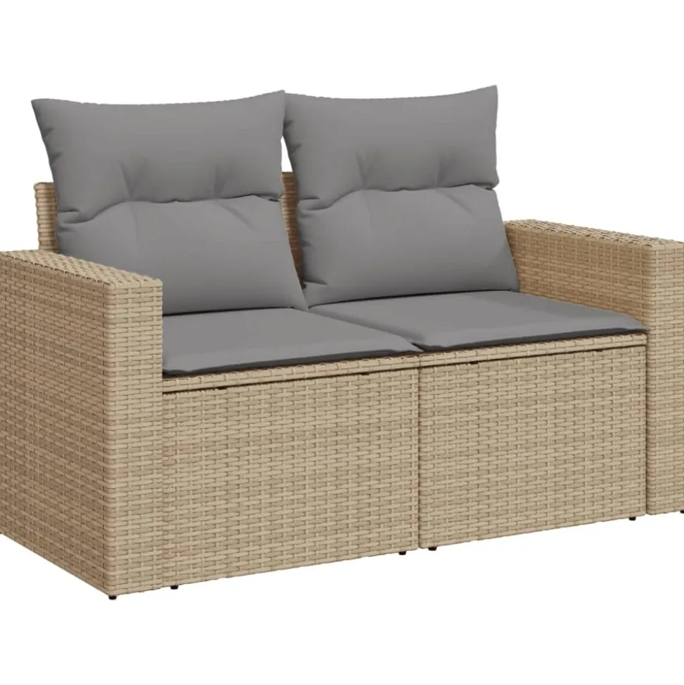 MAISON EXCLUSIVE - Salon de jardin avec coussins 10 pcs beige résine tressée