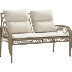MAISON EXCLUSIVE - Salon de jardin avec coussins 4 pcs beige résine tressée