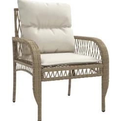 MAISON EXCLUSIVE - Salon de jardin avec coussins 4 pcs beige résine tressée