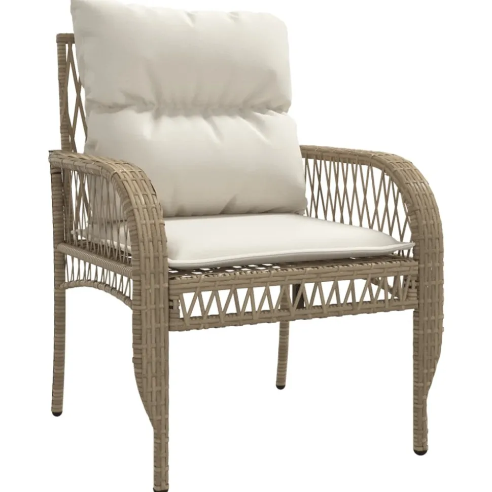 MAISON EXCLUSIVE - Salon de jardin avec coussins 4 pcs beige résine tressée