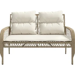 MAISON EXCLUSIVE - Salon de jardin avec coussins 4 pcs beige résine tressée