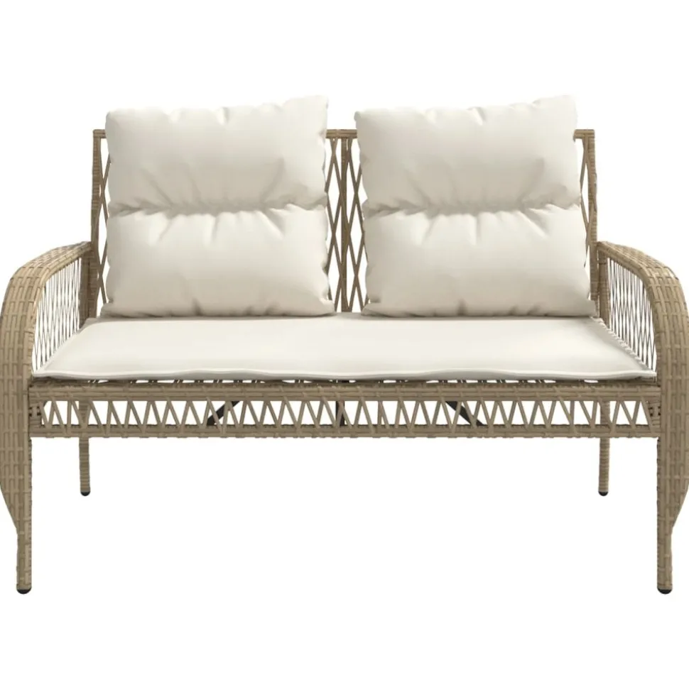 MAISON EXCLUSIVE - Salon de jardin avec coussins 4 pcs beige résine tressée