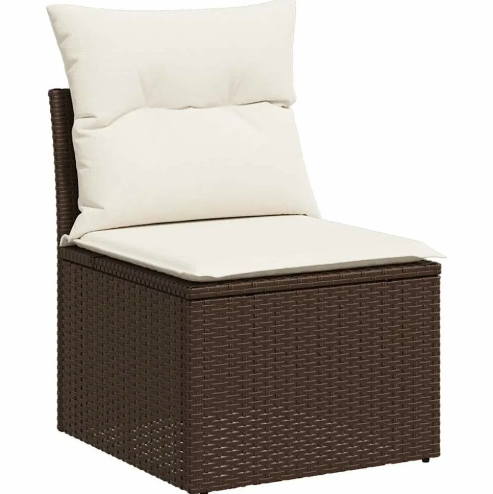 MAISON EXCLUSIVE - Salon de jardin avec coussins 6 pcs marron résine tressée