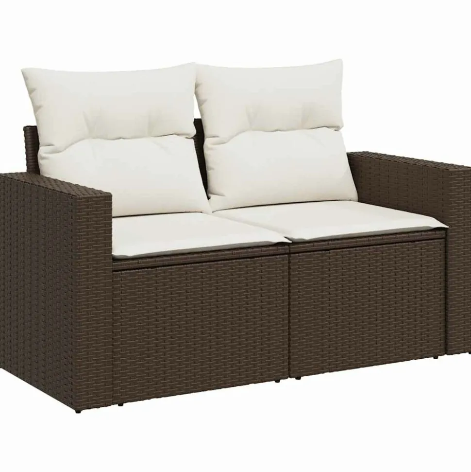 MAISON EXCLUSIVE - Salon de jardin avec coussins 6 pcs marron résine tressée