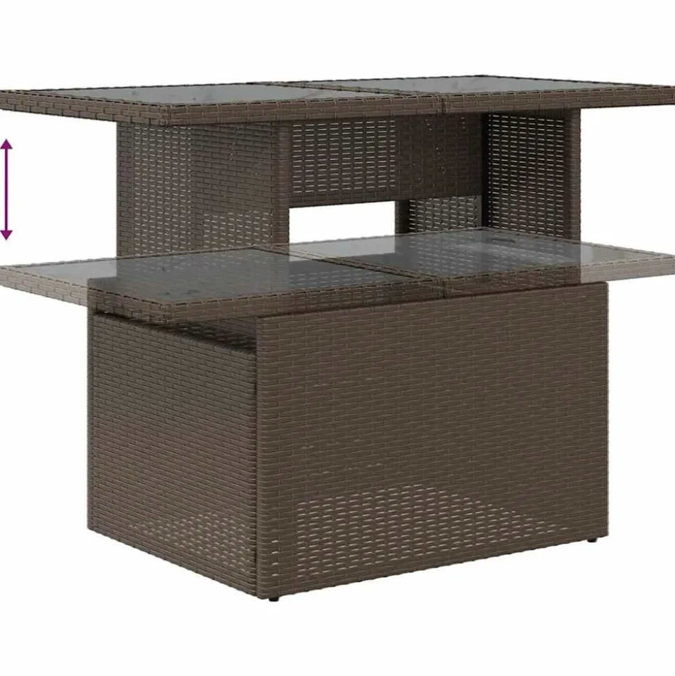 MAISON EXCLUSIVE - Salon de jardin avec coussins 6 pcs marron résine tressée