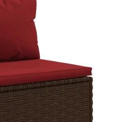 MAISON EXCLUSIVE - Salon de jardin avec coussins 7 pcs marron résine tressée