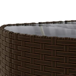 MAISON EXCLUSIVE - Salon de jardin avec coussins 7 pcs marron résine tressée