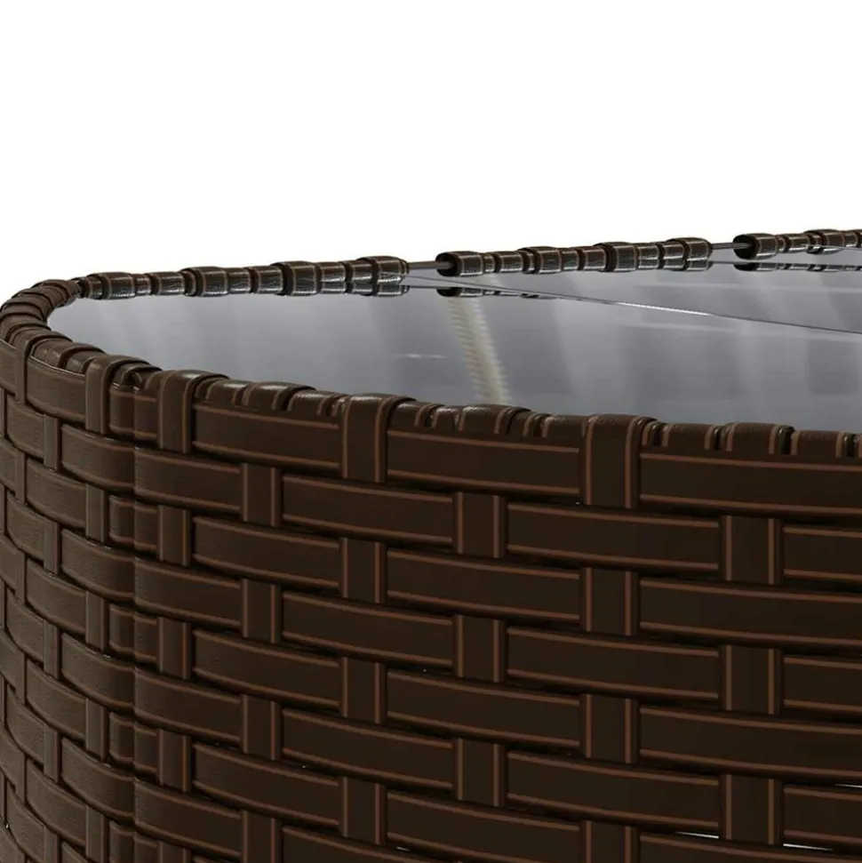 MAISON EXCLUSIVE - Salon de jardin avec coussins 7 pcs marron résine tressée