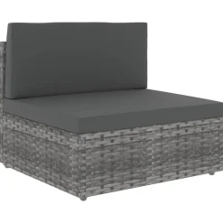 MAISON EXCLUSIVE - Salon de jardin 6 pcs résine tressée gris