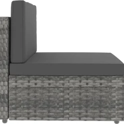 MAISON EXCLUSIVE - Salon de jardin 6 pcs résine tressée gris