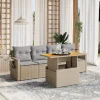 MAISON EXCLUSIVE - Salon de jardin avec coussins 5 pcs beige résine tressée