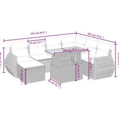 MAISON EXCLUSIVE - Salon de jardin 8 pcs avec coussins noir résine tressée