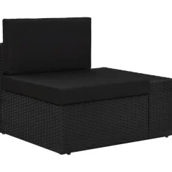 MAISON EXCLUSIVE - Salon de jardin 4 pcs résine tressée noir