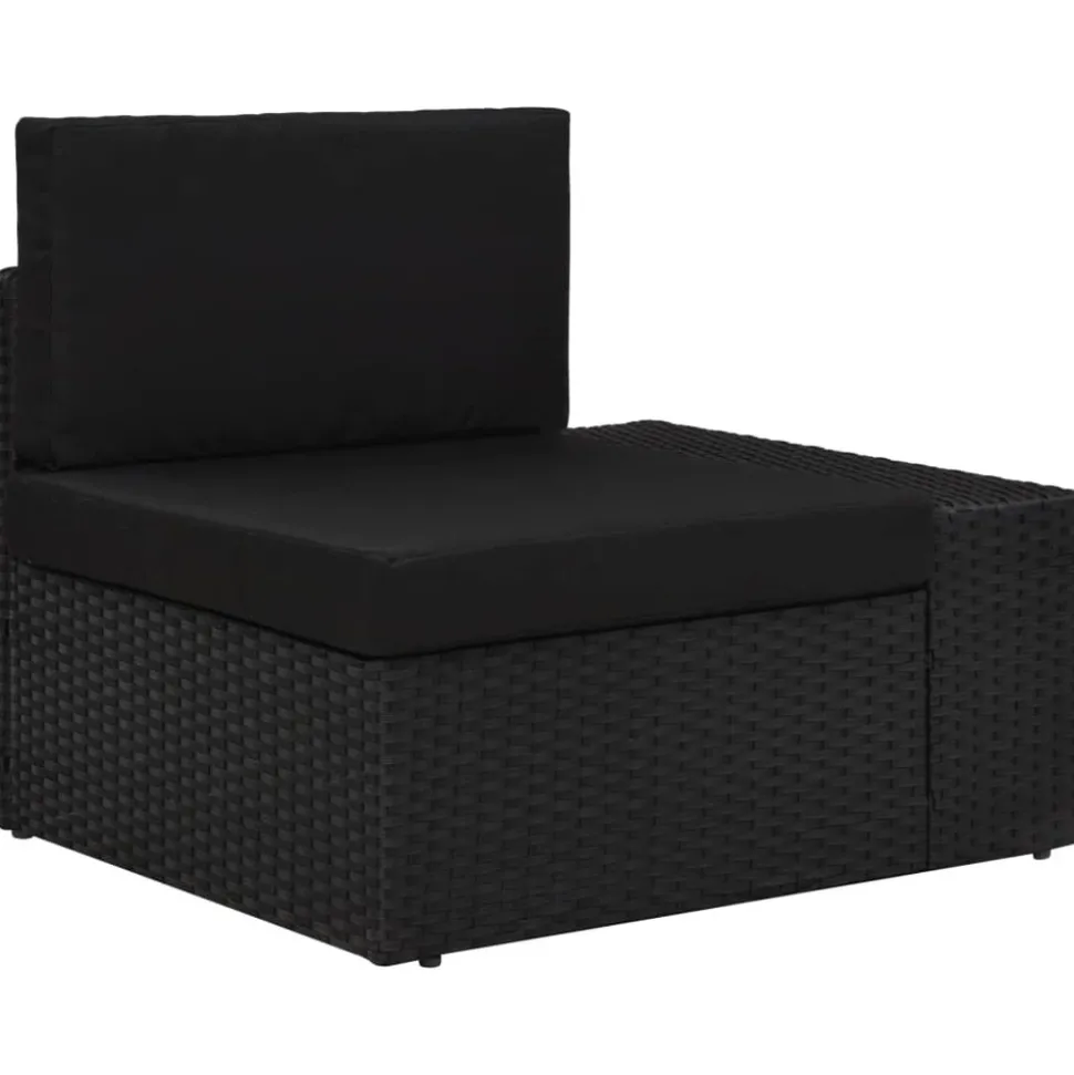 MAISON EXCLUSIVE - Salon de jardin 4 pcs résine tressée noir