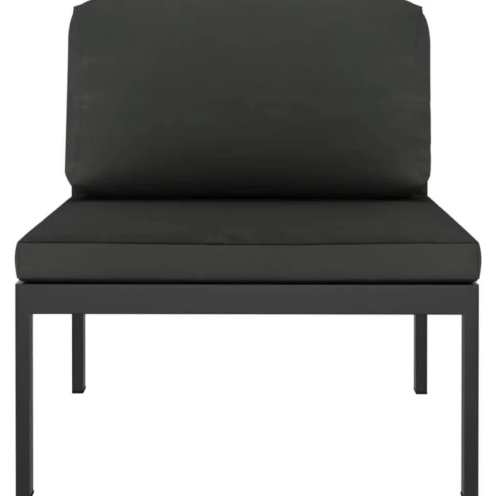 MAISON EXCLUSIVE - Salon de jardin 7 pcs avec coussins aluminium anthracite