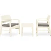 MAISON EXCLUSIVE - Salon de jardin 3 pcs avec coussins plastique blanc