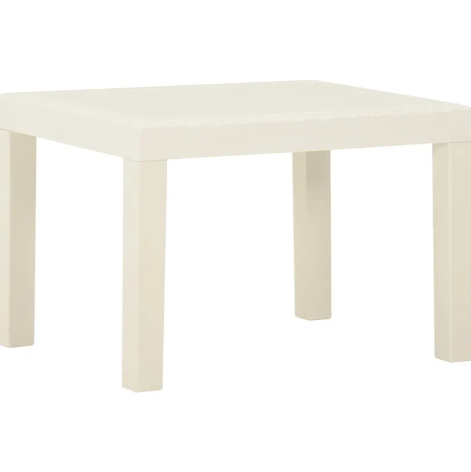 MAISON EXCLUSIVE - Salon de jardin 3 pcs avec coussins plastique blanc