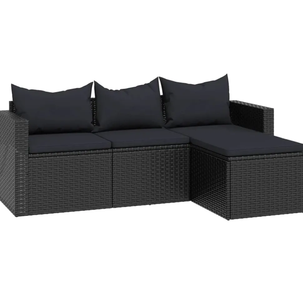 MAISON EXCLUSIVE - Salon de jardin noir résine tressée