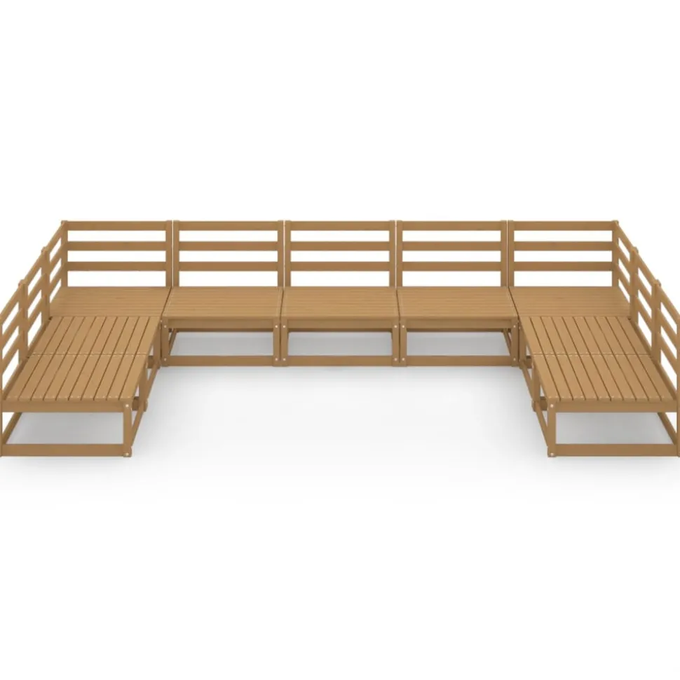 MAISON EXCLUSIVE - Salon de jardin 9 pcs bois de pin massif