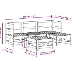 MAISON EXCLUSIVE - Salon de jardin 5 pcs bois massif douglas