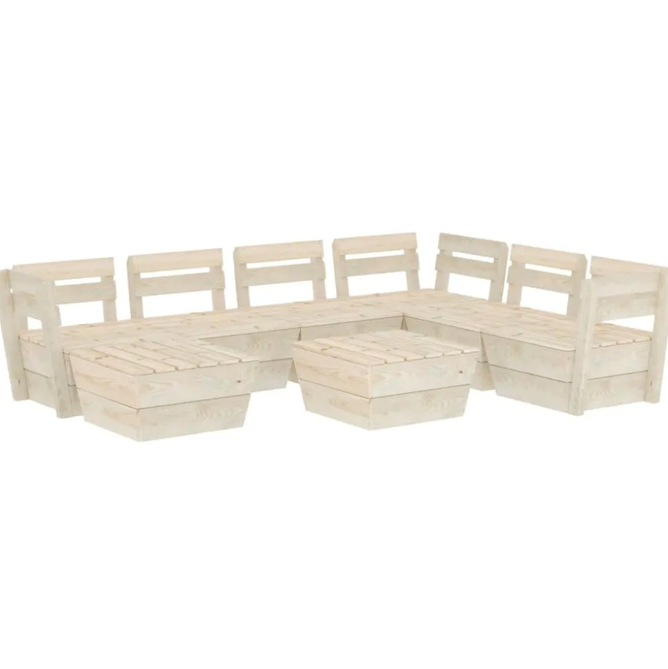 MAISON EXCLUSIVE - Salon de jardin palette 8 pcs bois d'épicéa imprégné