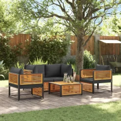 MAISON EXCLUSIVE - Salon de jardin avec coussins 5 pcs bois d'acacia solide