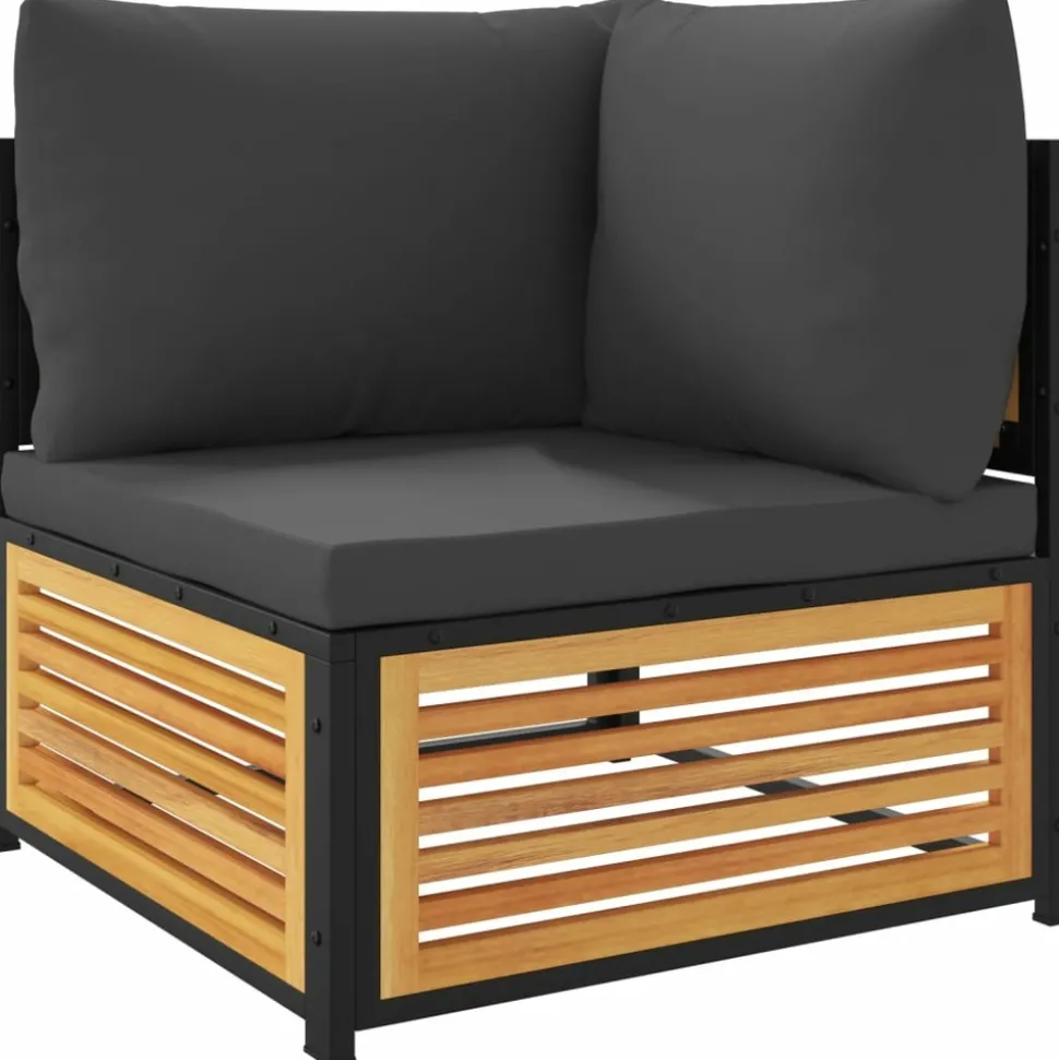 MAISON EXCLUSIVE - Salon de jardin avec coussins 5 pcs bois d'acacia solide