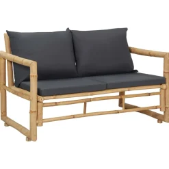 MAISON EXCLUSIVE - Salon de jardin 4 pcs avec coussins bambou