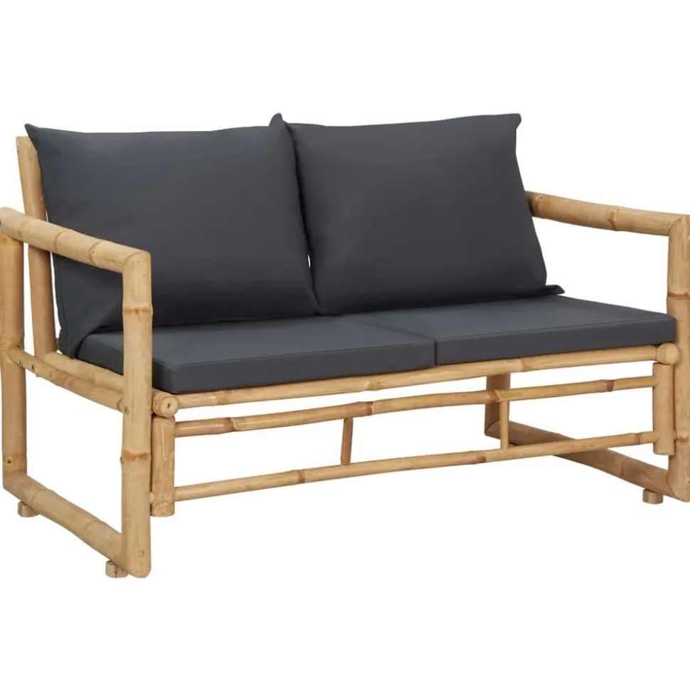MAISON EXCLUSIVE - Salon de jardin 4 pcs avec coussins bambou