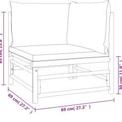 MAISON EXCLUSIVE - Salon de jardin 7 pcs avec coussins vert bambou