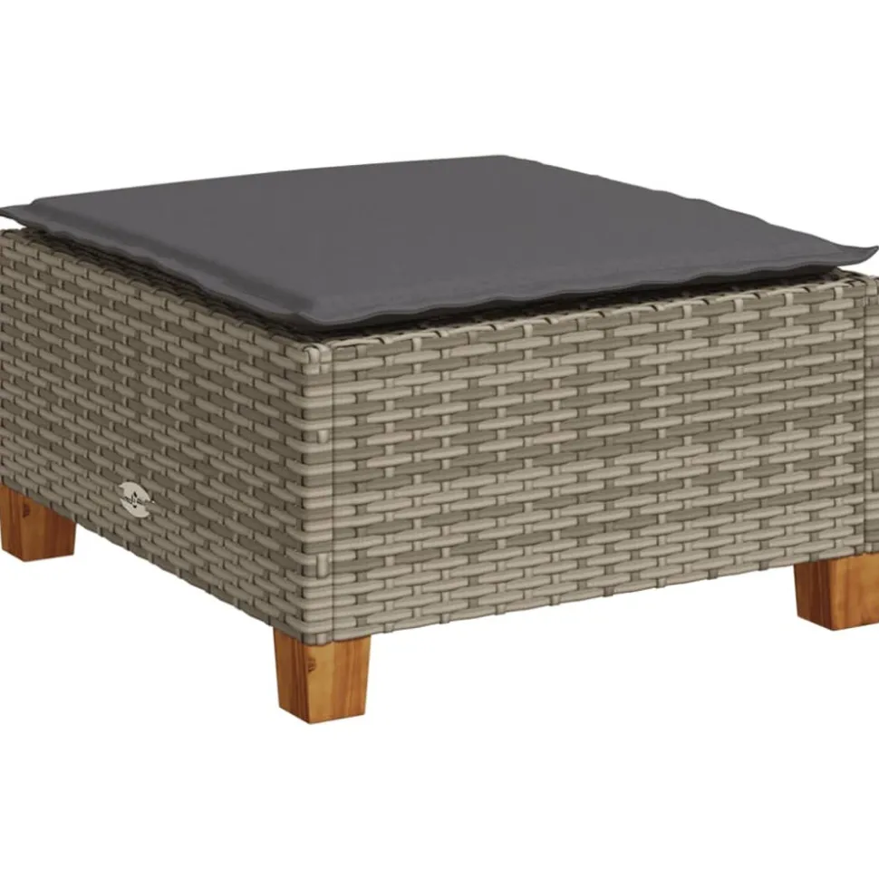 MAISON EXCLUSIVE - Salon de jardin 8 pcs avec coussins gris résine tressée