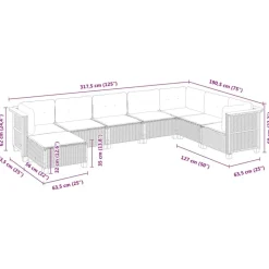 MAISON EXCLUSIVE - Salon de jardin 8 pcs avec coussins gris résine tressée
