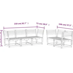 MAISON EXCLUSIVE - Salon de jardin 5 pcs bois de pin massif