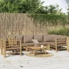 MAISON EXCLUSIVE - Salon de jardin 7 pcs avec coussins taupe bambou