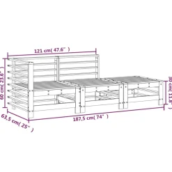 MAISON EXCLUSIVE - Salon de jardin 3 pcs bois massif de pin