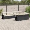MAISON EXCLUSIVE - Salon de jardin 10 pcs avec coussins noir résine tressée