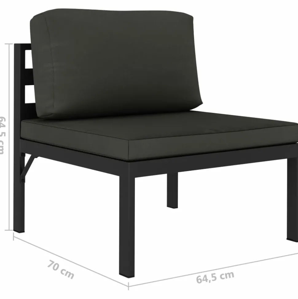MAISON EXCLUSIVE - Salon de jardin 4 pcs avec coussins aluminium anthracite