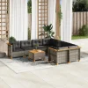 MAISON EXCLUSIVE - Salon de jardin 9 pcs avec coussins gris résine tressée