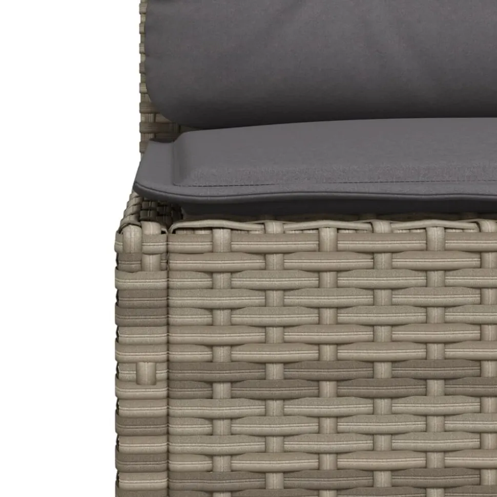 MAISON EXCLUSIVE - Salon de jardin 9 pcs avec coussins gris résine tressée