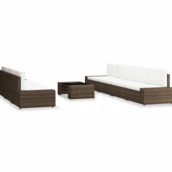 MAISON EXCLUSIVE - Salon de jardin 8 pcs résine tressée marron