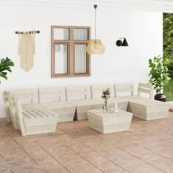 MAISON EXCLUSIVE - Salon de jardin palette 8 pcs bois d'épicéa imprégné