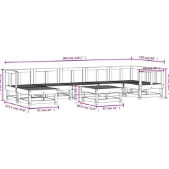 MAISON EXCLUSIVE - Salon de jardin 8 pcs bois massif douglas