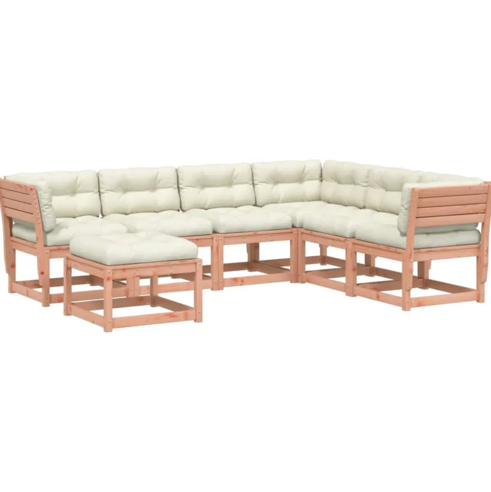 MAISON EXCLUSIVE - Salon de jardin 7 pcs avec coussins bois massif douglas
