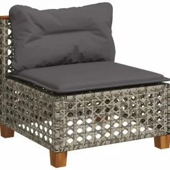 MAISON EXCLUSIVE - Salon de jardin avec coussins 7 pcs gris résine tressée