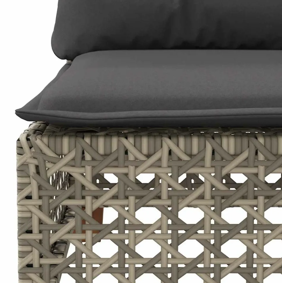 MAISON EXCLUSIVE - Salon de jardin avec coussins 7 pcs gris résine tressée