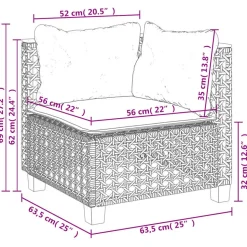 MAISON EXCLUSIVE - Salon de jardin avec coussins 7 pcs gris résine tressée