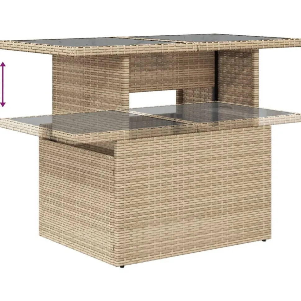 MAISON EXCLUSIVE - Salon de jardin avec coussins 9 pcs beige résine tressée