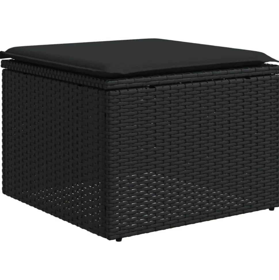 MAISON EXCLUSIVE - Salon de jardin 11 pcs avec coussins noir résine tressée