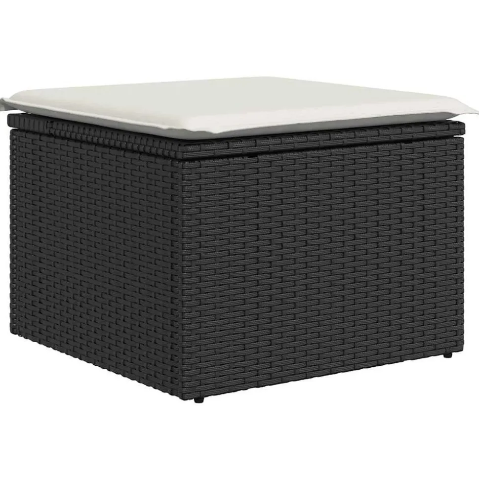 MAISON EXCLUSIVE - Salon de jardin 5 pcs avec coussins noir résine tressée