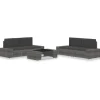 MAISON EXCLUSIVE - Salon de jardin 5 pcs résine tressée gris